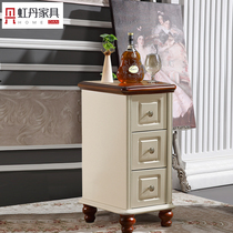 Hongdan 1520253035cm40 bedside table all solid wood narrow small apartment simple Mediterranean color seam cabinet