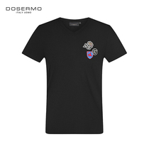 DOSERMO Dansimo mens clothing summer new embroidery V collar short sleeve T-shirt for mens body half sleeve 060222122