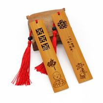 Buddha Mind Creative Retro Handheld Lotus Hollowed-out Bamboo Bookmark Wood Custom Lettering Chinese Wind Logo Send Gifts