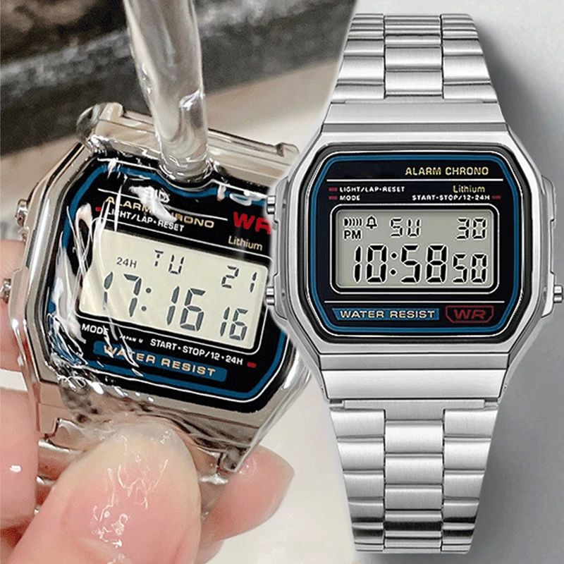 F91W Watch Waterproof Retro Digital Stainless Steel Sports M