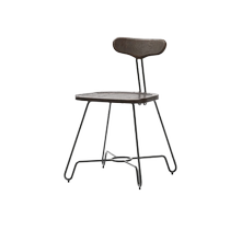 Nordic light luxury American country style imported solid wood DED industrial style retro iron D8 dining chair Shu Zhi