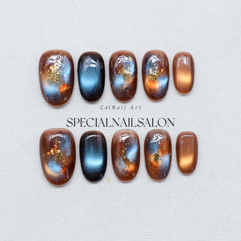 【Desert Smoke】Handmade Wearable Nail Art Gold Foil Glitter Amber Gradient High-End Light Luxury 2026 Nail Art Pieces 【Desert Smoke】Handmade Wearable Nail Art Gold Foil Glitter Amber Gradient High-End Light Luxury 2026 Nail Art Pieces
