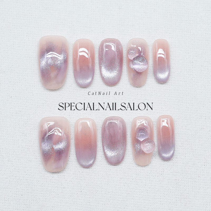 【Purple Smoke Dancing】Handmade Wearable Nail Art Purple Gradient Cat Eye 2026 New High-End Nail Stickers 【Purple Smoke Dancing】Handmade Wearable Nail Art Purple Gradient Cat Eye 2026 New High-End Nail Stickers