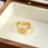 French vintage diamond cross knot ring ins