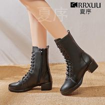 Summer order genuine leather square dance boots 2021 new water soldiers dance shoes with soft bottom dance shoes black all season