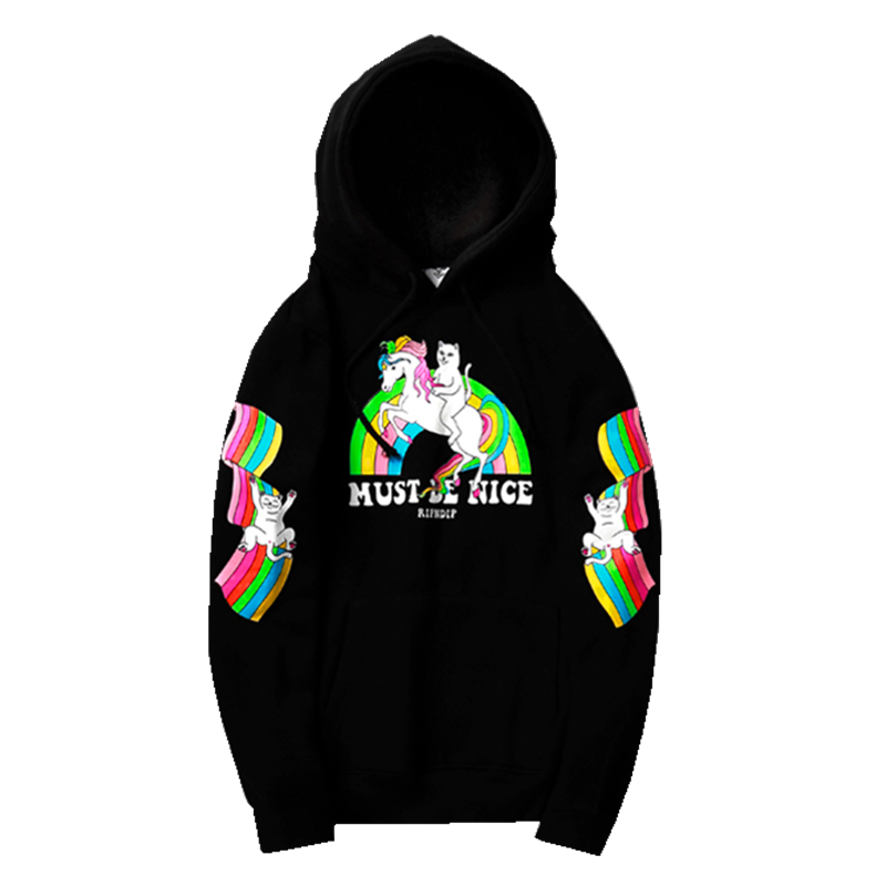 RIPNDIP LITTLE Rainbow Unicorn In Merromes, Plug-in Cat мужской и женский повседневный мерит и модель последовательный шапка свободного кроя свитеры