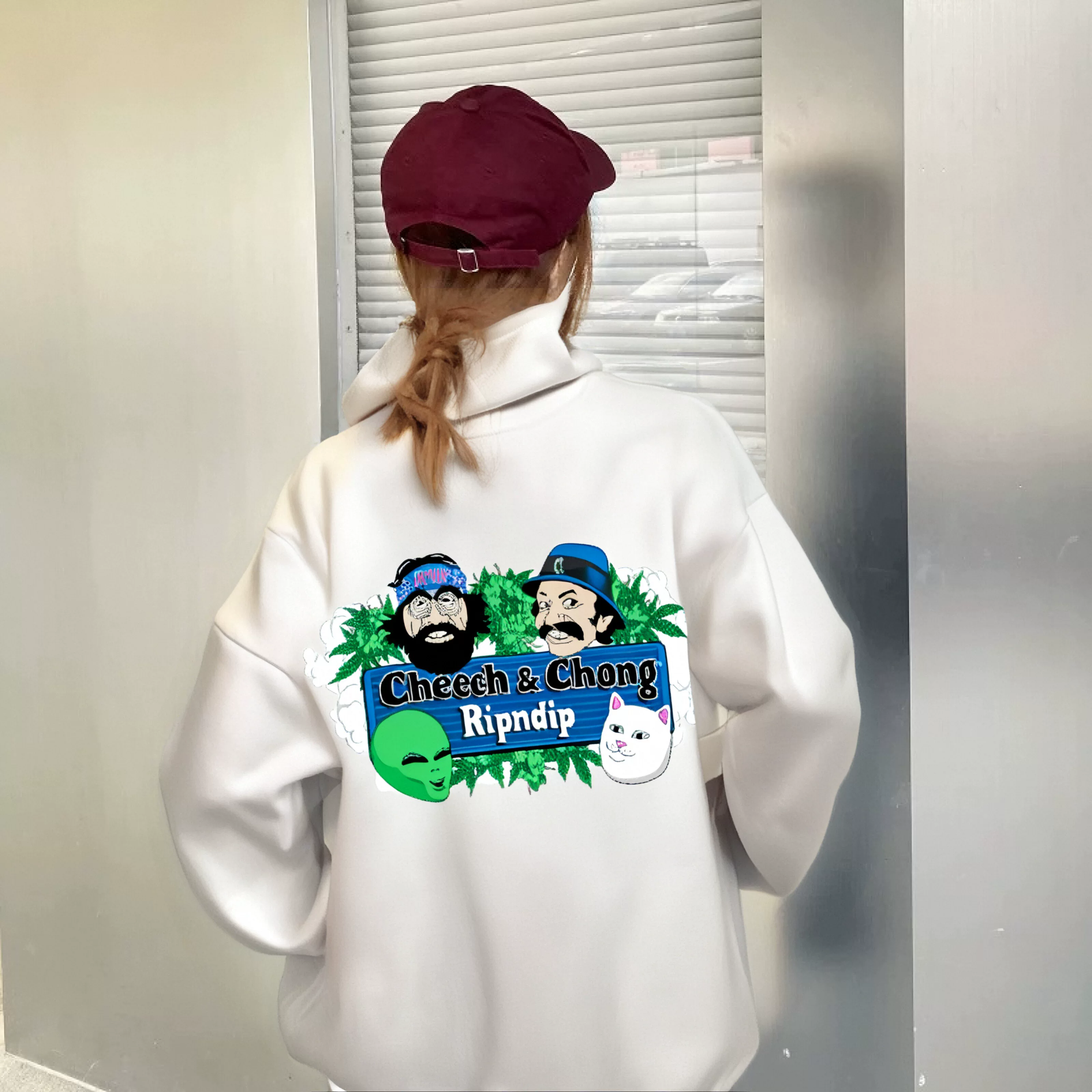 RIPNDIP Американский жест «средний палец» сука кот инопланетянин драма фильм дуэт муж и женщина в паре с капюшоном, толстовка на круглом вырезе из хлопка