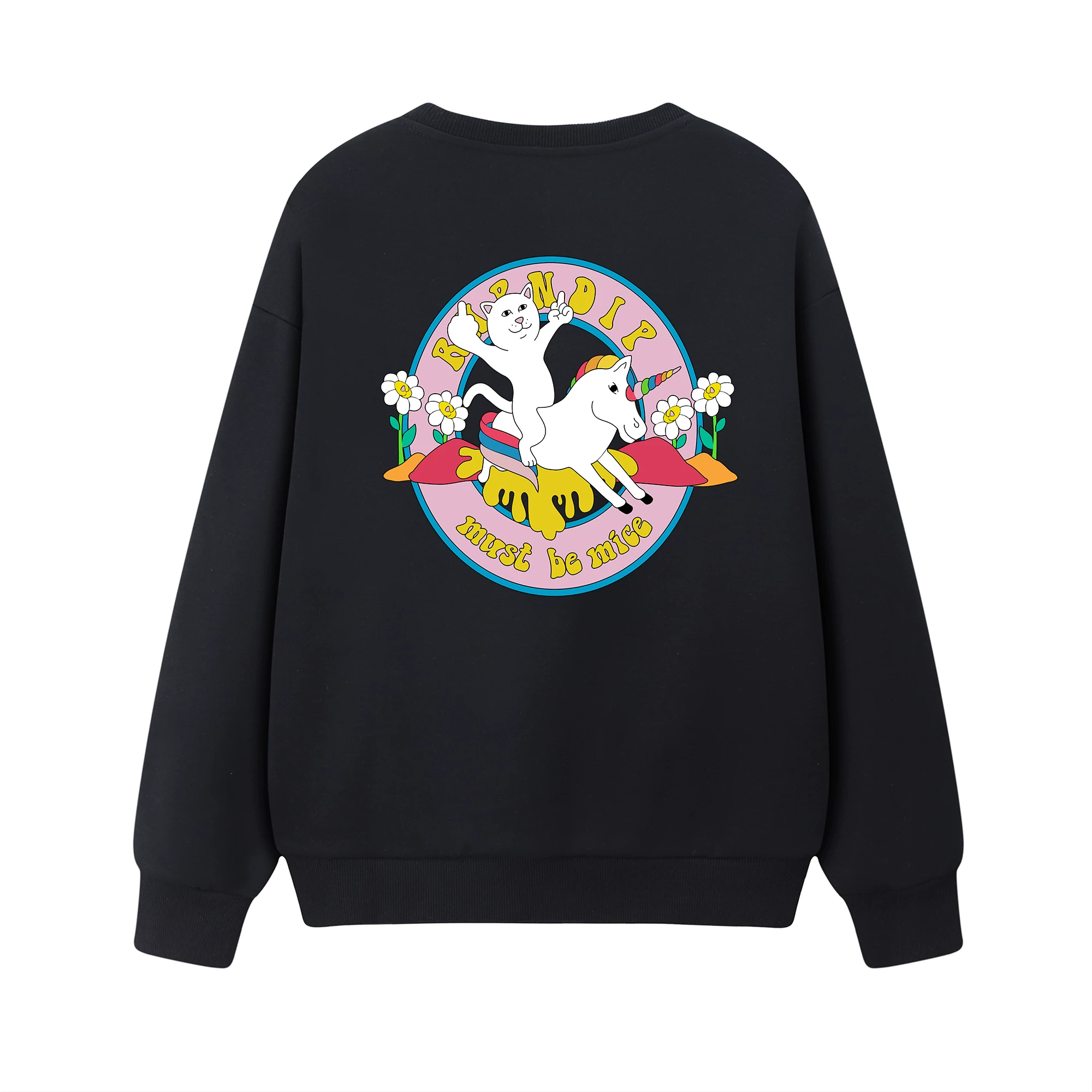 Худи из бархата с капюшоном RIPNDIP Кот, средний палец, коты и женщины, Единорог наездник, принт