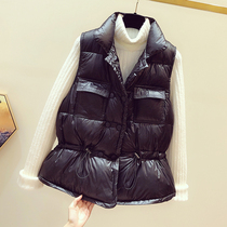 Waist slim down cotton vest female 2021 autumn and winter Korean version of the bright side horse clip outside wearing waistcoat coat