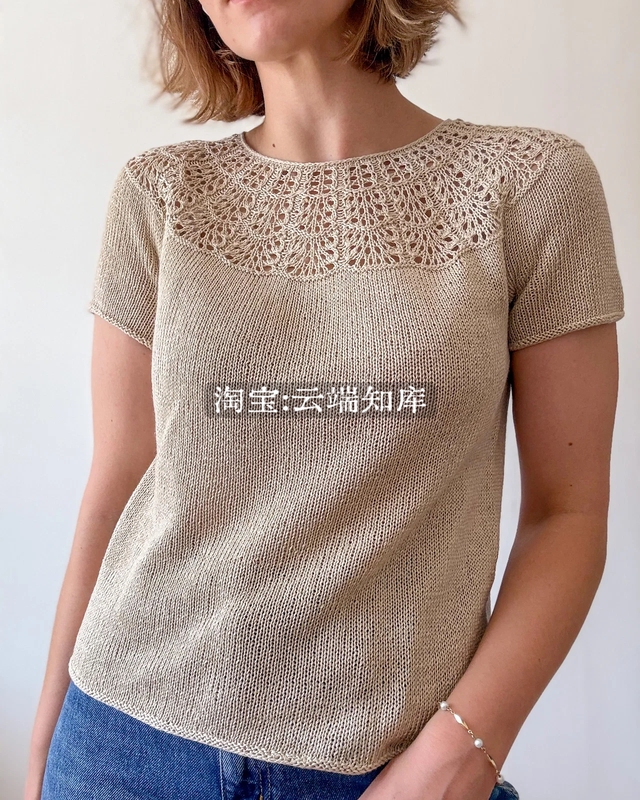 [Chinese] Waffle Tee Summer Style Hollow-Out Short-Sleeve Knitted Sweater Text and Diagram Tutorial
