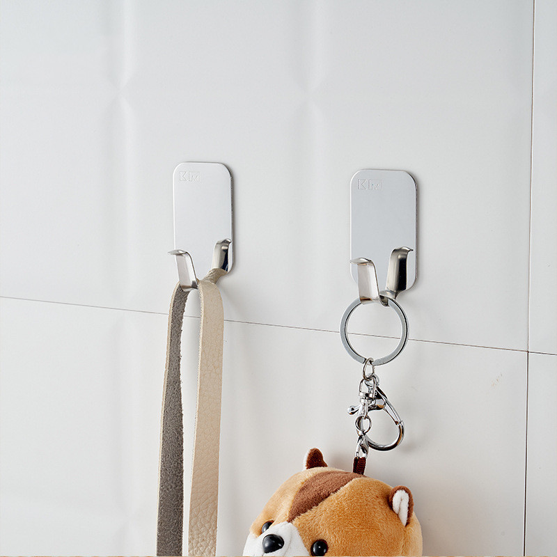 Stainless steel viscose hook kitchen punch-free seamless small load-bearing hook bathroom waterproof sticky hook wall hanging storage