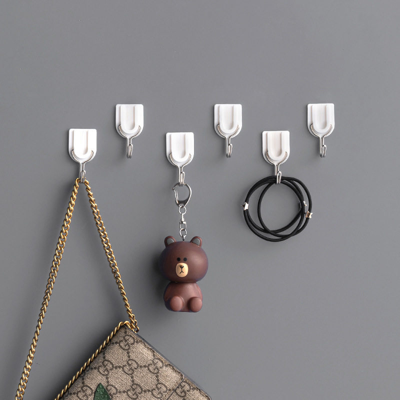 U-Shaped Adhesive Hook Kitchen free of nail bearing adhesive hook white wall No marks Sticky Hook Bathroom hanging clothes hook white plastic hook