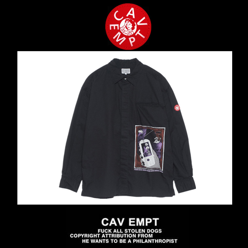 (Spot)CavEmpt C E 20SS CE shirt Mobile phone photo dark tide brand men's and women's loose shirt