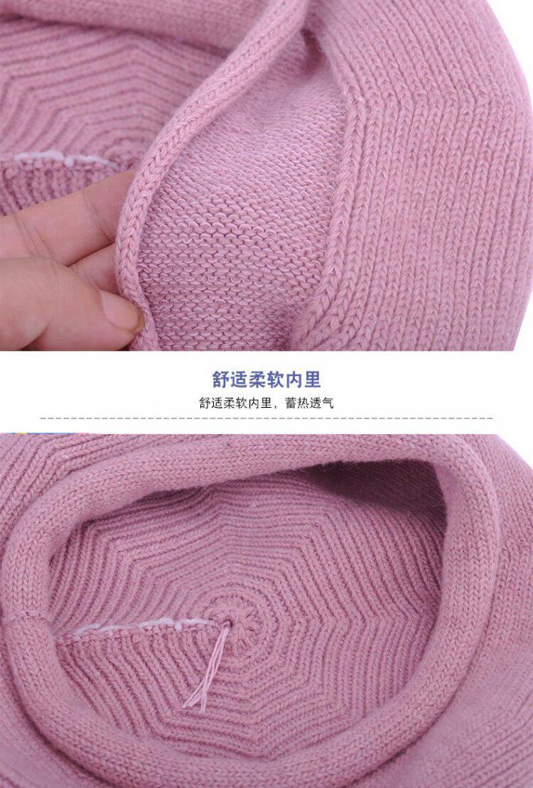 贝雷帽子女秋冬季韩版日系百搭羊毛针织毛线帽英伦画家帽冬天保暖详情21