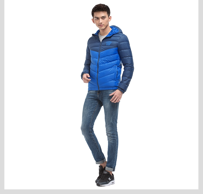 Xtep quần áo nam chính thức mùa đông mới màu rắn khâu xu hướng coat ấm thể thao windproof xuống áo khoác