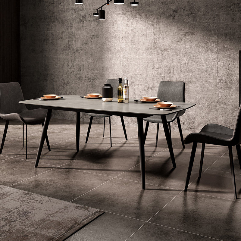 Fashion light luxury slate dining table and chair combination home small apartment modern minimalist Italian rectangular dining table