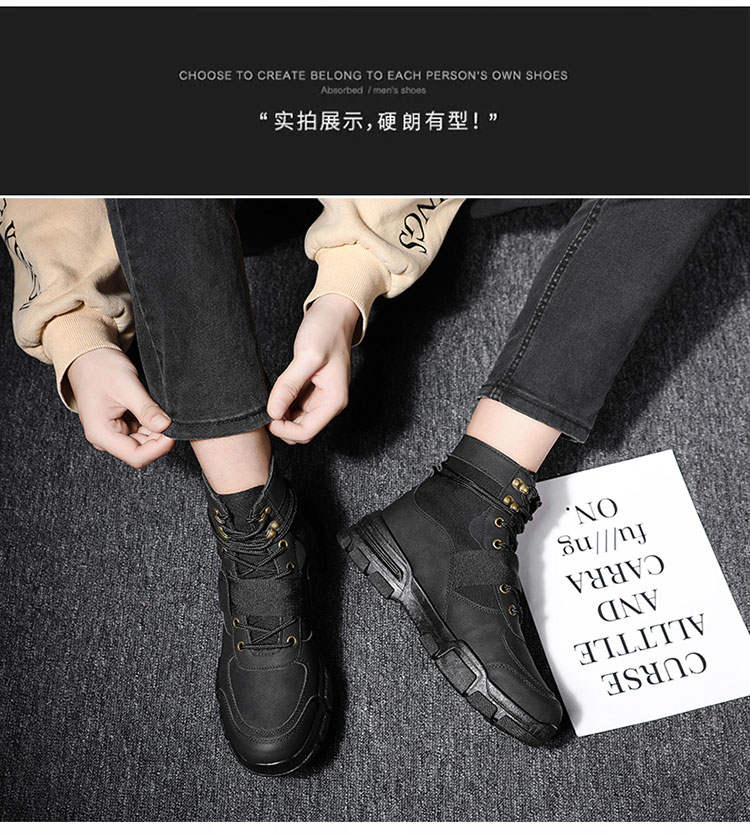 Martin boot nam mùa hè thoáng khí phiên bản Hàn Quốc của giày cao cổ hoang dã của Anh xu hướng giày thủy triều công cụ giày ngắn trong giày nam - Giày ống giầy sneaker