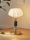 Light luxury style ceramic table lamp modern simple silk lampshade led bedroom bedside lamp decoration creative atmosphere table lamp