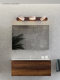 Solid Wood Led Mirror Headlight Bathroom Washbasin Antique Style Retro Simple Dressing Table Washbasin Wall Lamp