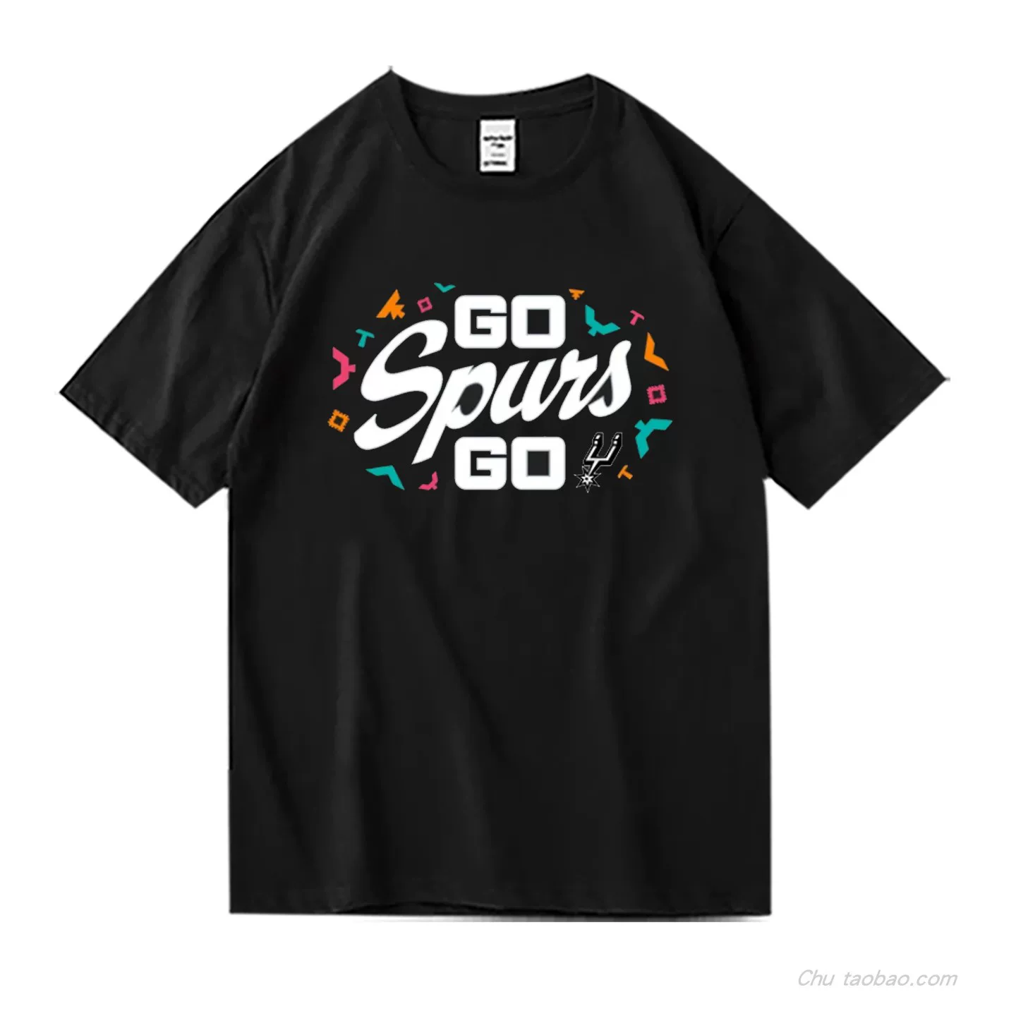 Go Spurs Go Spurs 2026 плей-офф поддерживаем футболкой Jiwen Banyama баскетбол хлопок короткий рукав