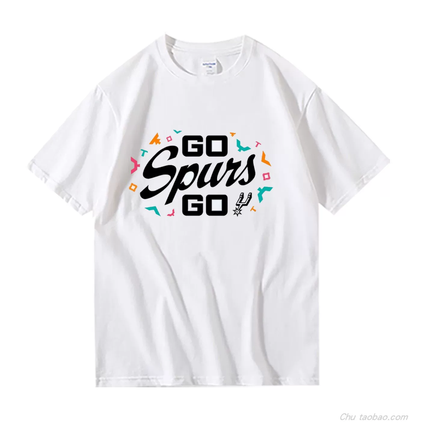 Go Spurs Go Spurs 2026 плей-офф поддерживаем футболкой Jiwen Banyama баскетбол хлопок короткий рукав