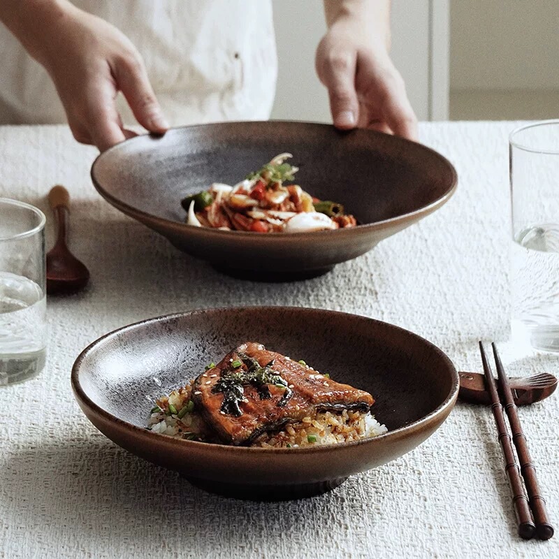 Utopia Retro Ceramic Tableware Set for Home Use, Including Plates and Dishes