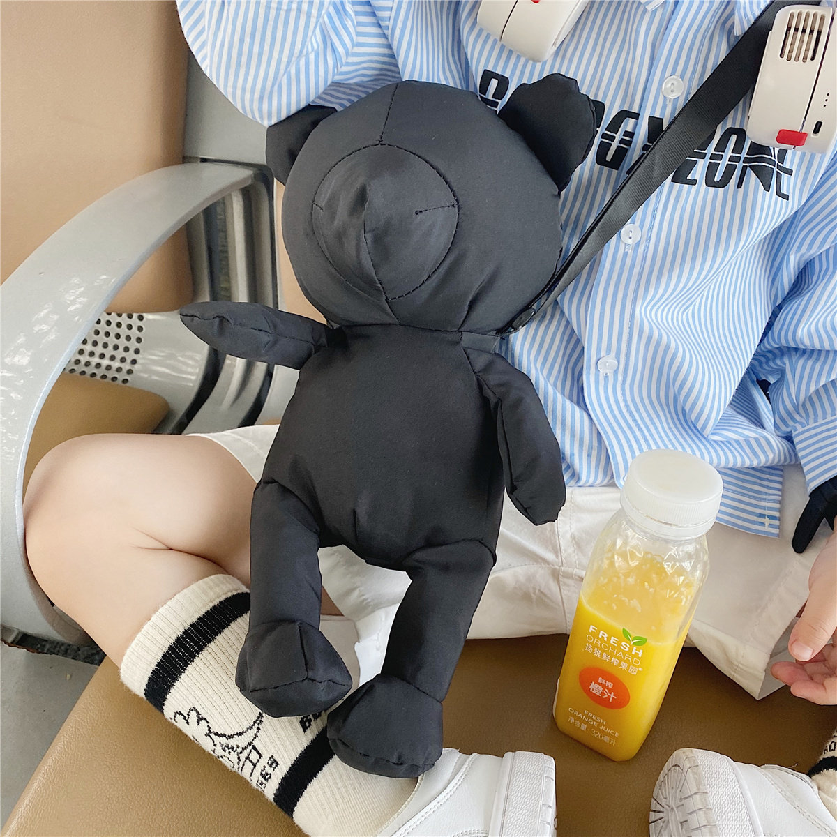 Cookies moms Korean version children bag netting red cute cartoon small bear zero wallet single shoulder inclined satchel bag for men and women