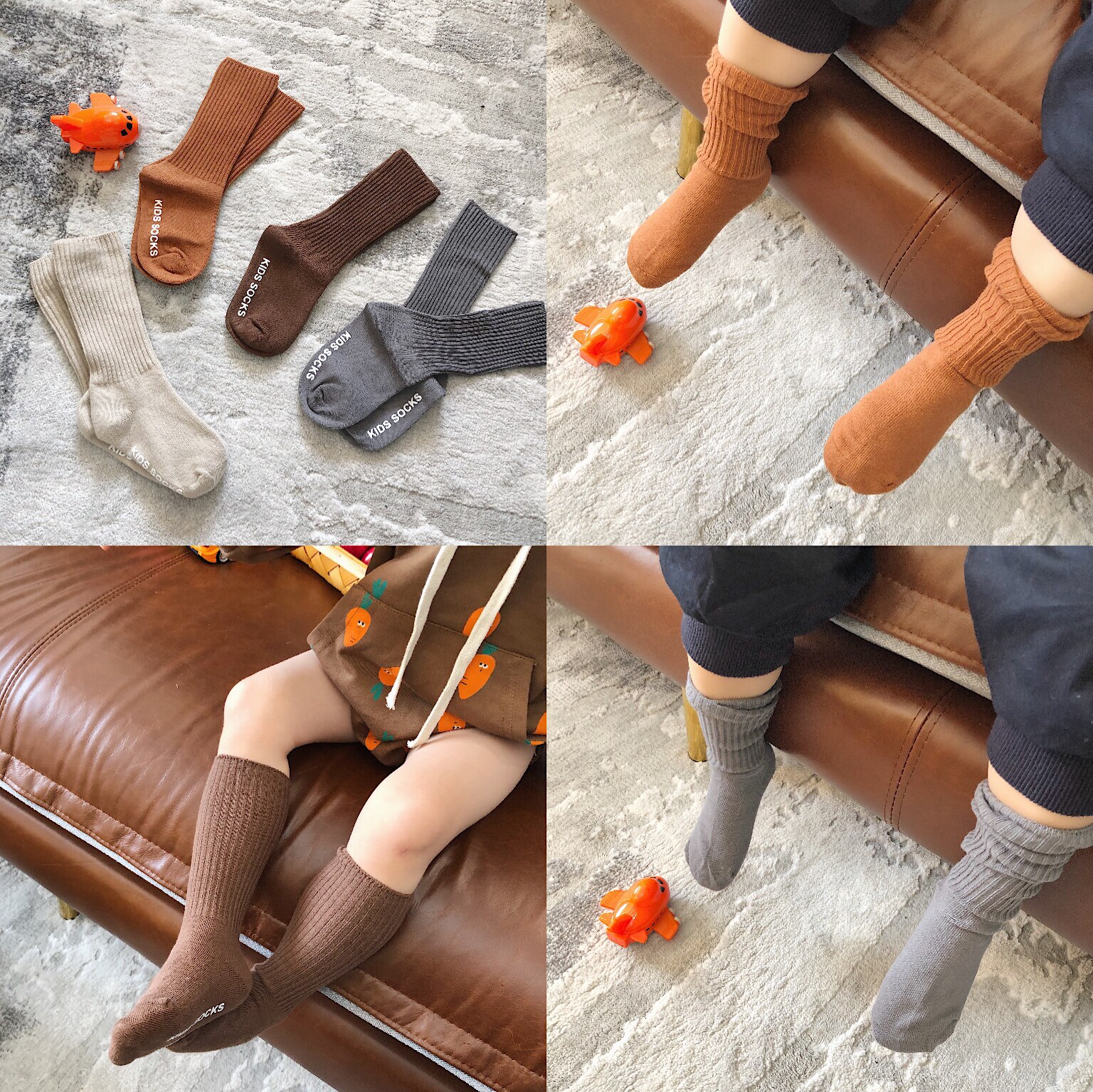 Cookies Moms Kids'S Han Version Baby Boy Cute Little Baby Non-slip Floor Midcylinder Socks Bubble Socks