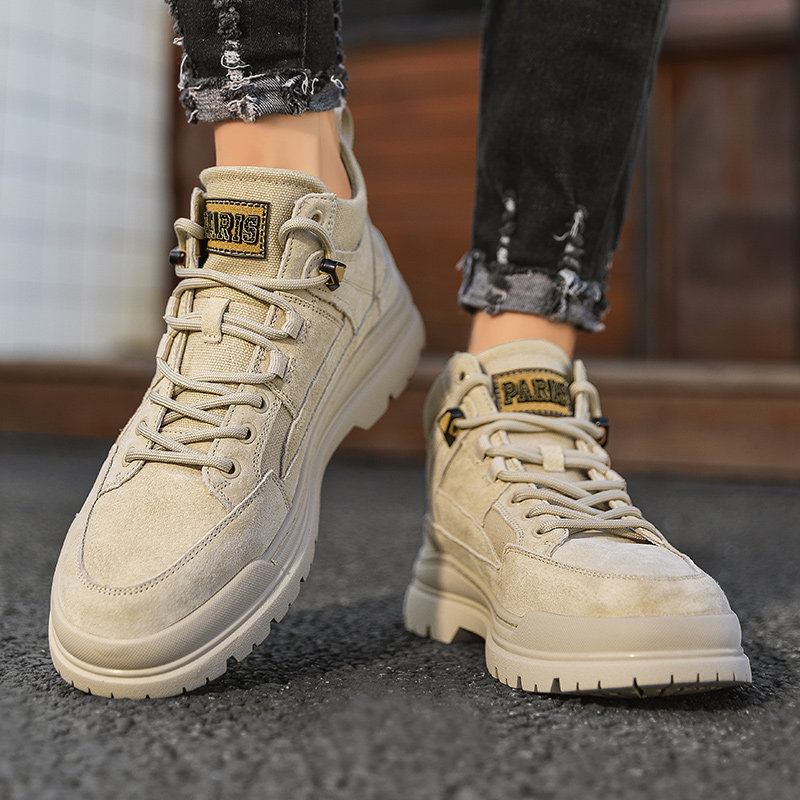 Autumn Mid-Top Martin Boots for Men, Winter High-Top Men's Shoes, New Genuine Leather Boots, Men's Retro Work Shoes