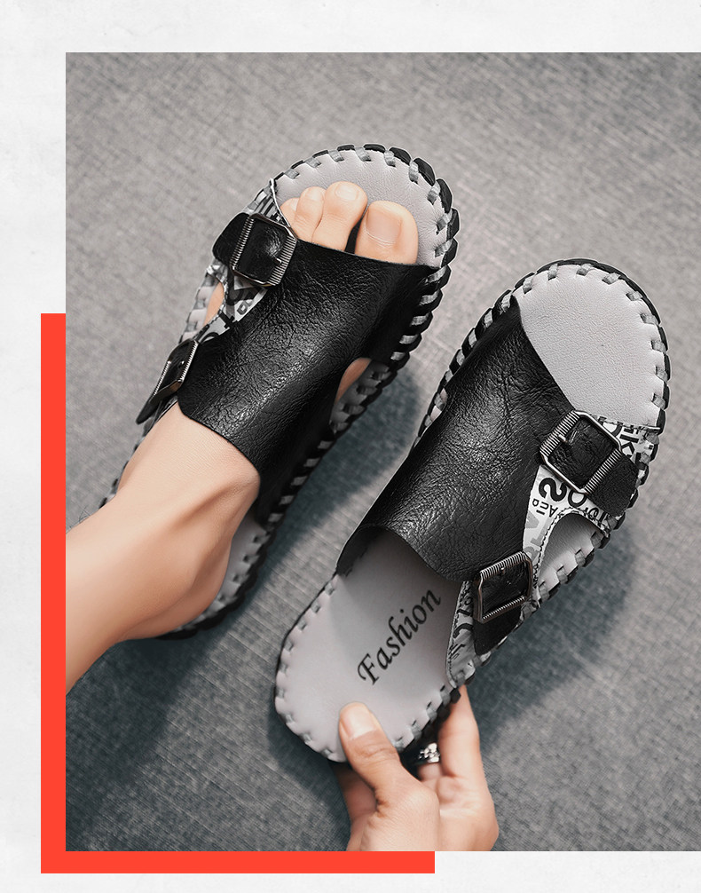 Отдых тапочки 凉鞋拖鞋男夏季46外穿47大码48编织凉拖男士运动沙滩潮牌一字拖