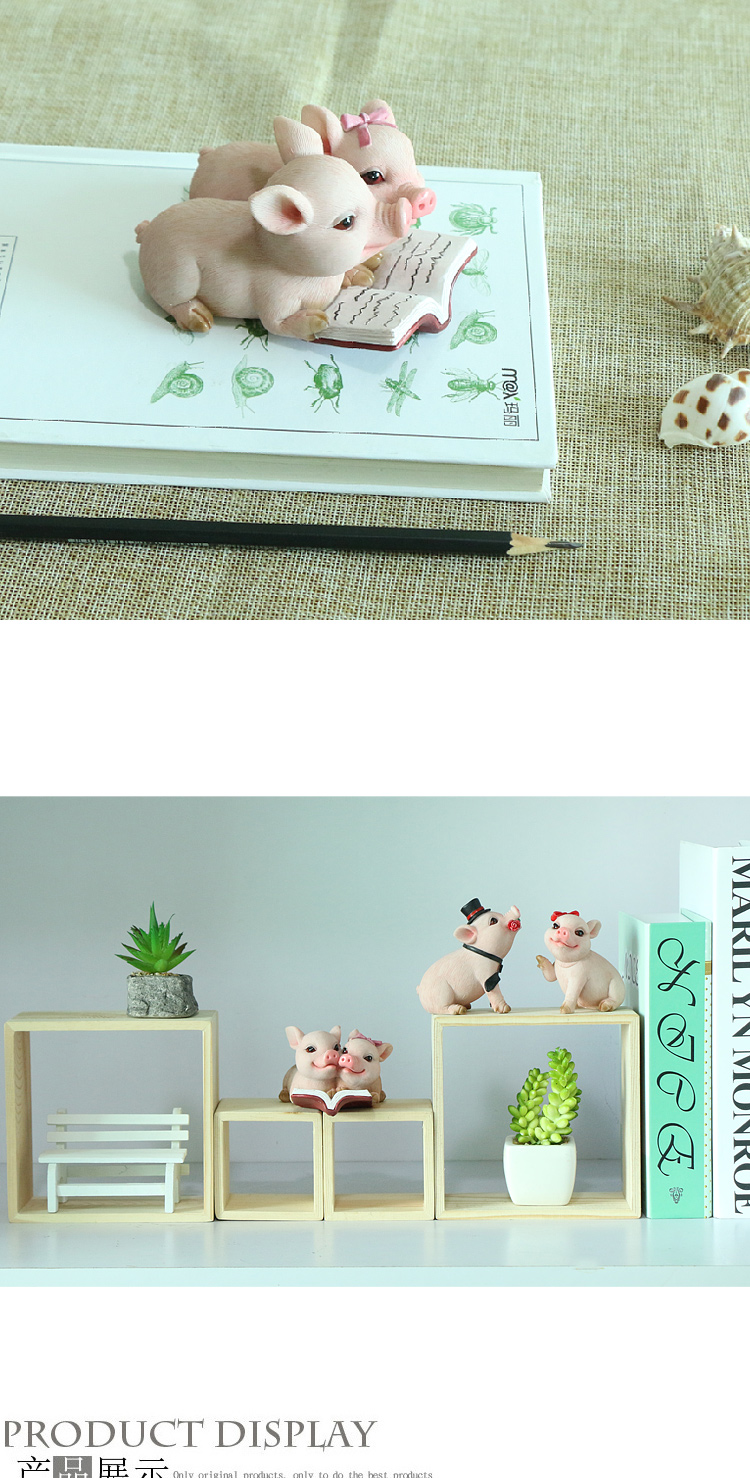 Cặp vợ chồng nhỏ trang trí quà cưới sáng tạo để gửi cho bạn gái quà tặng bạn gái cô gái trang trí lợn đặc biệt đồ trang trí nội thất