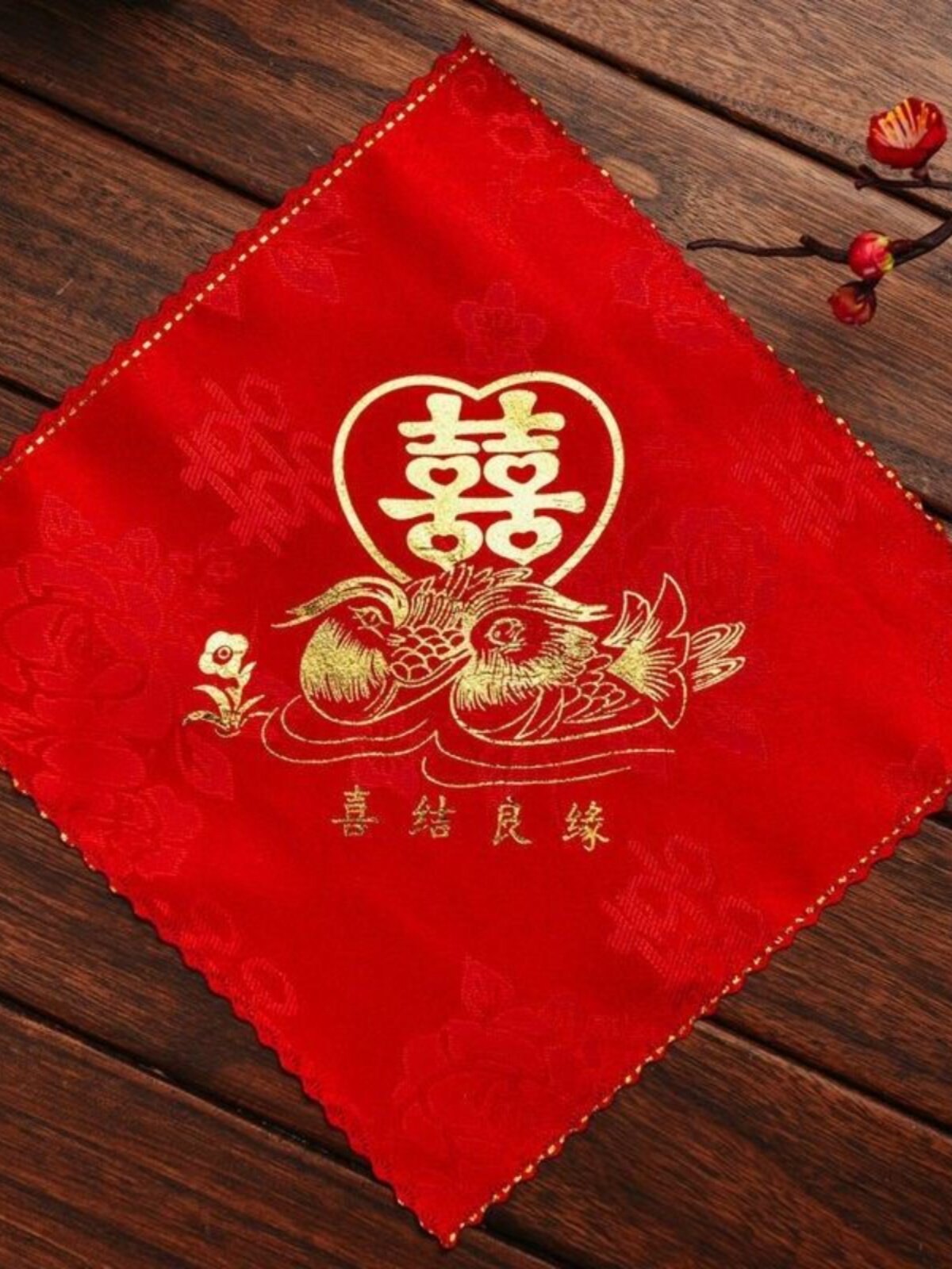 SMALL TOWEL RED HANDKERCHIEF SQUARE SCARF FOR WEDDING 100-DAY BANQUET SQUARE HANDKERCHIEF
