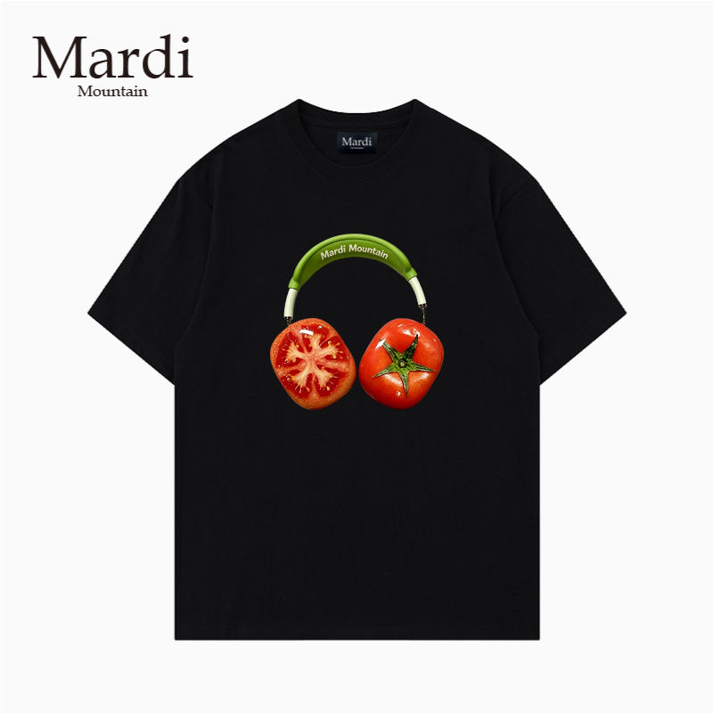 Officially Authorized Mardi Mountain Korean Genuine 2026 Summer New Black and White Pure Cotton Short-Sleeved Men's and Women's T-Shirts