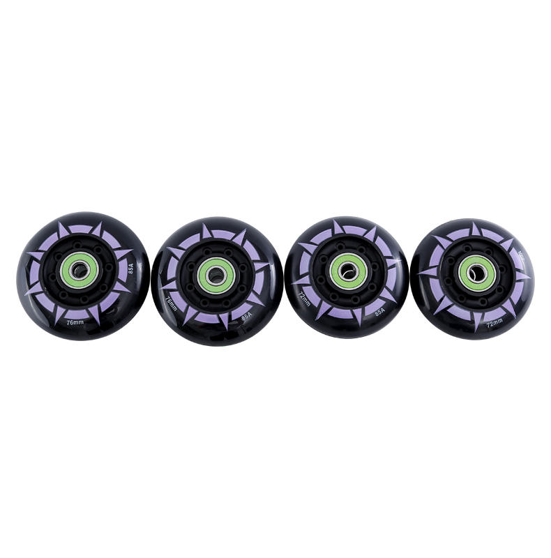 Adult roller skates wheel pu high elastic wear-resistant brake flat flower wheel leavened skates accessories roller skates brush street professional wheel