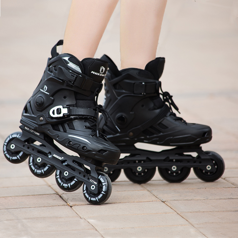 Roller skates adult roller skates male and female adult single-row pulley professional fancy shoes beginner roller skates straight row wheel