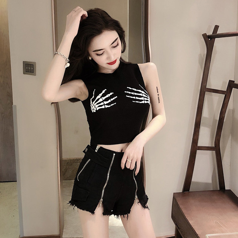 đỏ Net với sự bùng nổ của Hoa Kỳ hậu thuẫn chữ U sling nhỏ vest nữ mặc sexy đan tay hàng đầu