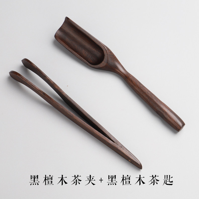 茶夹三件套鸡翅木茶勺茶叶夹子花梨木茶匙茶镊子茶道套装：茶艺美学新风尚，你值得拥有！-茶匙-淘宝百科网