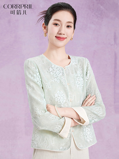 新中式国风薄外套女2025春秋新款刺绣漂亮高端气质高级感衬衫上衣