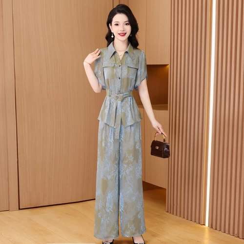 冰丝职业套装女士夏2025新款杭州高端两件套40减龄穿搭超火一整套