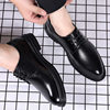 Autumn Derby Leather Shoes for Men, Genuine Leather, Soft Sole, Business Formal Wear, Casual Thick Sole, Height-Increasing, British Style, Black Groom Wedding Shoes