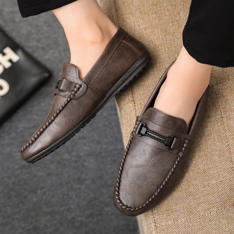 Men's Summer Breathable Loafers, Men's Business Formal Shoes, British Style Versatile Casual Leather Shoes, Slip-On Work Shoes
