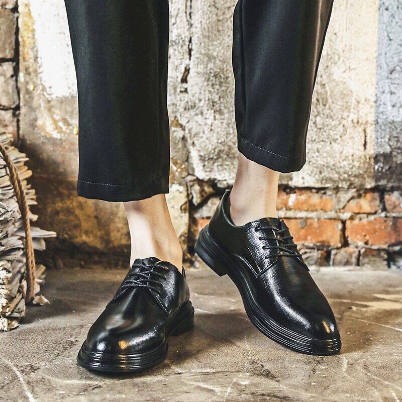 Winter Suit Leather Shoes for Men, Business Formal Wear, Pointed Toe, Soft Sole, Casual British Style, High-End Feel, Groomsmen and Groom Wedding Shoes