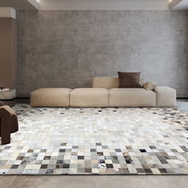 Modern Light Lavish Buffalo Leather Carpet Splicing White Home Minimalist Living-room Tea Table Mat Cloister Bedroom Bedside Blanket