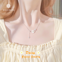 Little Daisy sterling silver necklace female choker light luxury niche design sense bracelet earrings do not fade tide personality Net Red