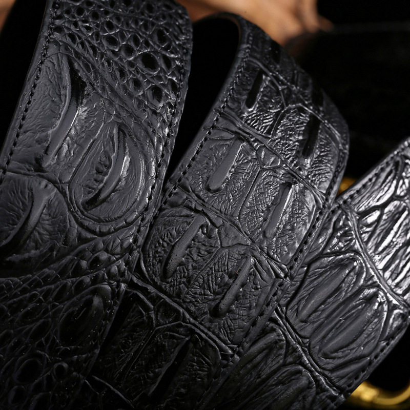 Ремень, пряжка, крокодиловый принт, из натуральной кожи 