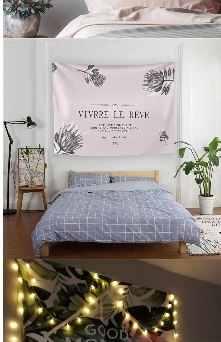 Nền vải treo tấm thảm rung Bắc Âu gió đơn giản thực vật neo ảnh phòng ngủ trang trí phòng khách lớn thảm treo tường 2m