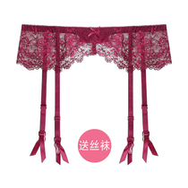 (Free stockings)Sexy temptation lace ultra-thin wide-brimmed perspective transparent garter stockings clip stockings non-slip