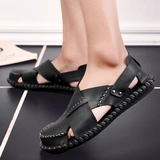 Летние трендовые сандалии, туфли для отдыха для кожаной обуви, из натуральной кожи, 2019, в корейском стиле, мягкая подошва