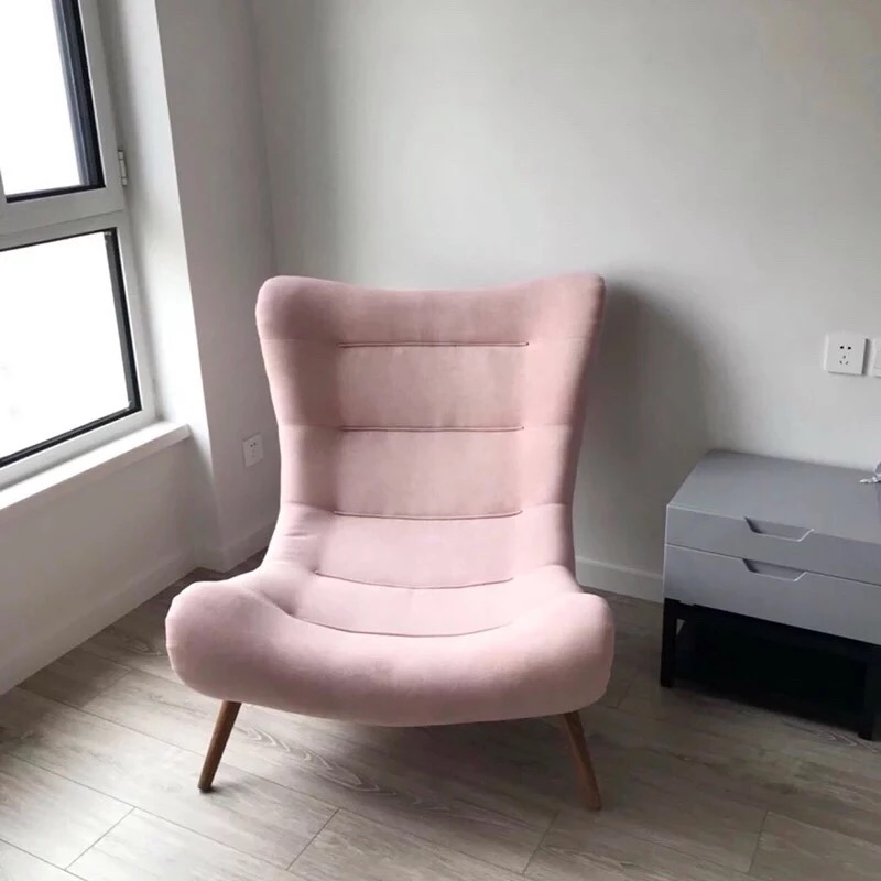 snail chair single sofa chair nordic solid wood creative leisure fabric small family balcony bedroom lazy tiger chair