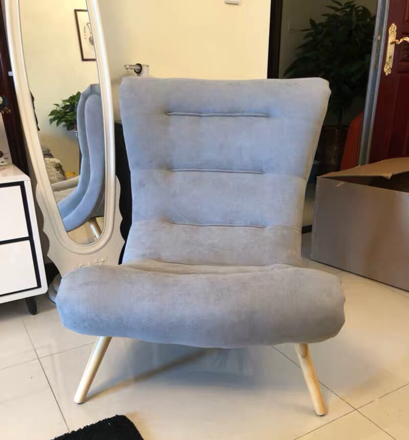 snail chair single sofa chair nordic solid wood creative leisure fabric small family balcony bedroom lazy tiger chair